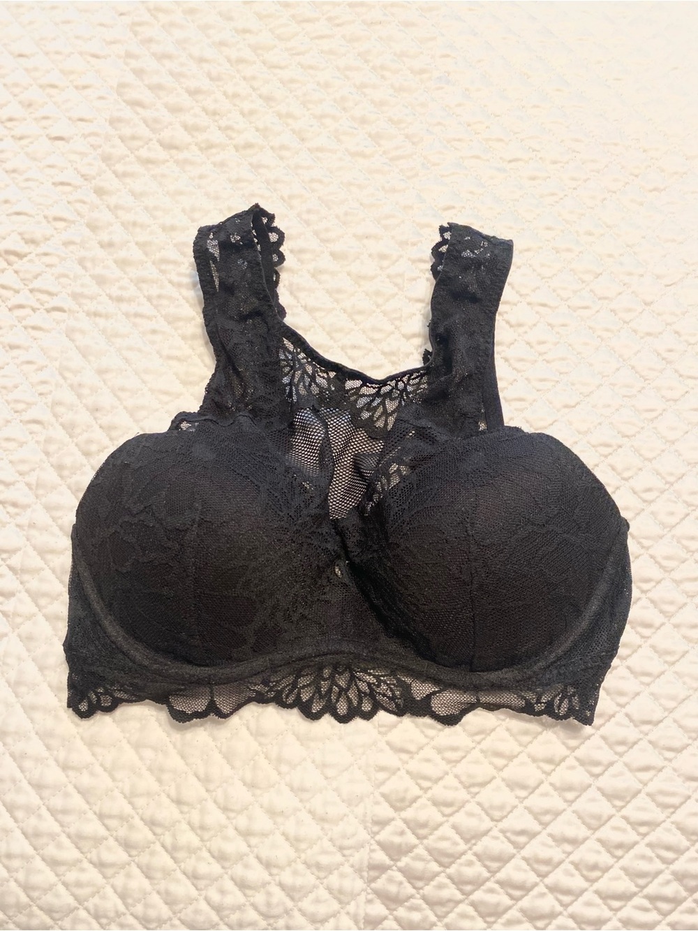 Victoria's Secret Pink Black Lace Push-Up Bralette